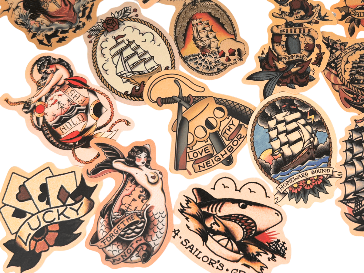 トラディッショナルタトゥーステッカー17枚セット【SHIP】