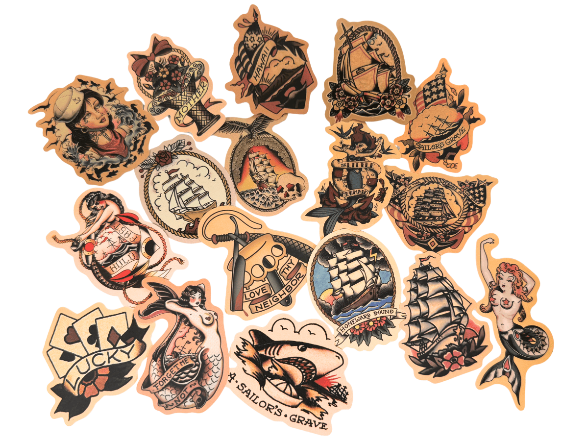 トラディッショナルタトゥーステッカー17枚セット【SHIP】
