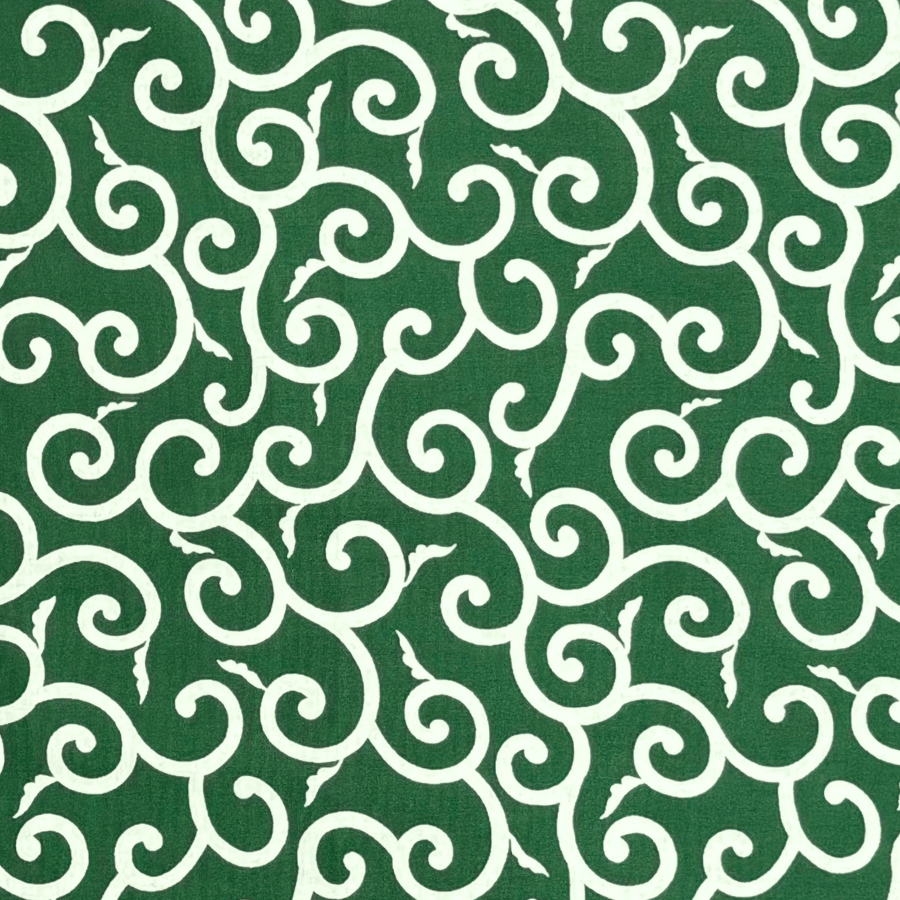 和柄バンダナ【緑×唐草】模様大