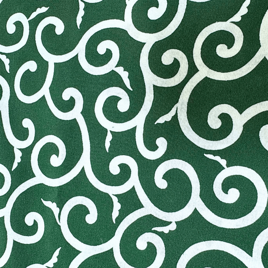 和柄バンダナ【緑×唐草】模様大