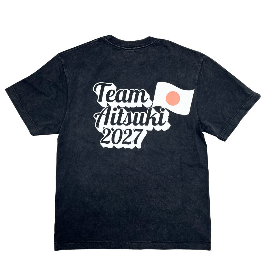 【TEAM AITSUKI-2027】ヴィンテージ風Tシャツ黒