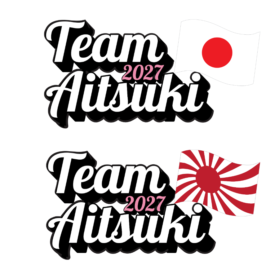 【TEAM AITSUKI-2027】ぷっくり転写ステッカー黒縁