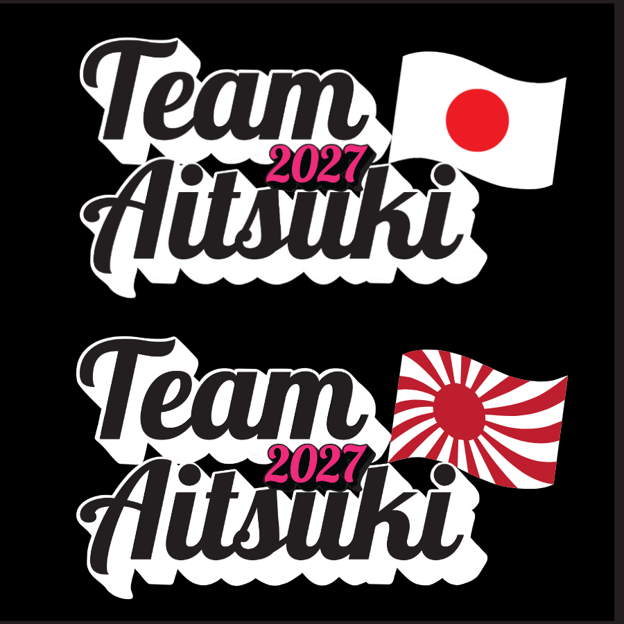 【TEAM AITSUKI-2027】ぷっくり転写ステッカー白縁