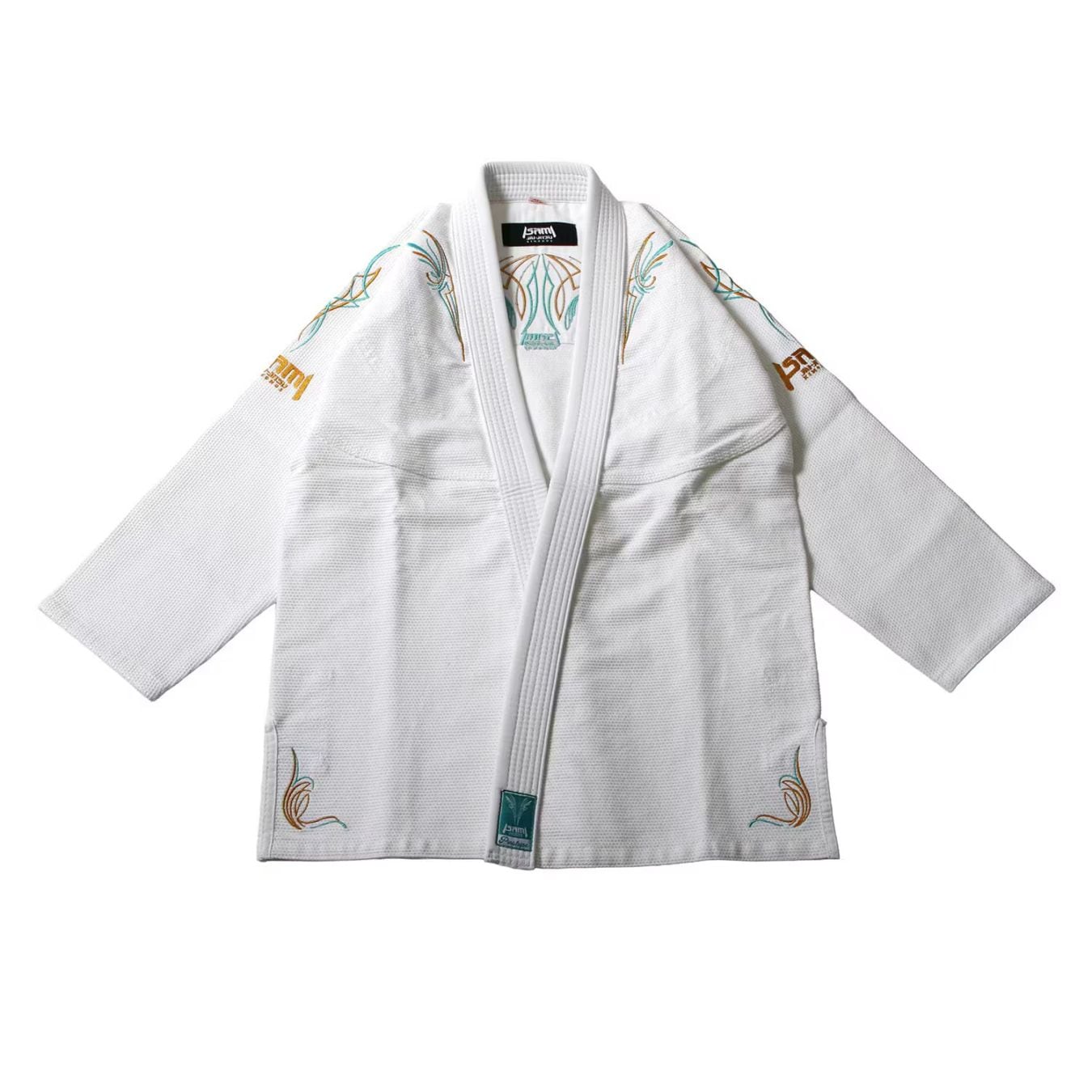 ピンストライプ柔術着　白