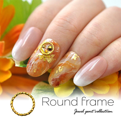 メタルパーツ フレーム ゴールド 模様付き ラウンド ネイル デコ パーツ ジェル ネイルパーツ ネイル用品 スタッズ ネイルアート プレート 丸 メタル フレーム ハート メタルフレーム ジェルネイル ゴールドパーツ ジェルネイルパーツ Nail Art ネイル用品専門店