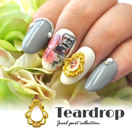 メタルパーツ フレーム ティアドロップ ティアラ ネイルパーツ ゴールド ネイルパーツ ジュエリー パーツ メタルパーツ ビジュー ネイル パーツ ネイル用品 デコ ネイルジュエリー ネイルアート ネイルグッズ デコパーツ ネイル工房 メタル ジェル パール すべて