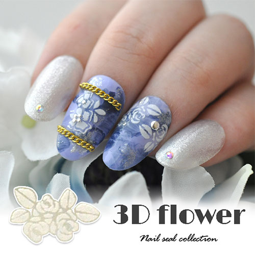 ネイルシール フラワー 薔薇 バラ ユリ 3d ホワイト ネイルアート 3dネイル ジェルネイル ネイル パーツ ネイル用品 ネイルパーツ シール ジェル ジェルネイルシール 貼るだけ ネイルアートシール ネイル工房 すべての商品 ネイル用品専門店 ネイル工房 本店