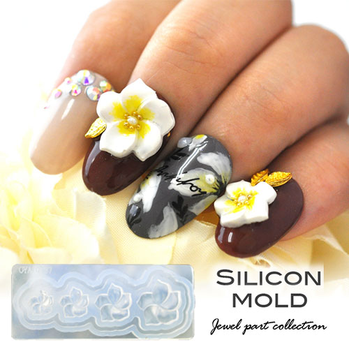 シリコンモールド No7 フラワー プルメリア ジェルネイル レジン 自分で作る ラインストーン ビジュー ネイルジュエリー ネイルパーツ メタルパーツ ネイル パーツ ネイル用品 ジェル レジン ストーン ハンドメイド シリコン 型 ネイル工房 すべての商品 ネイル用品