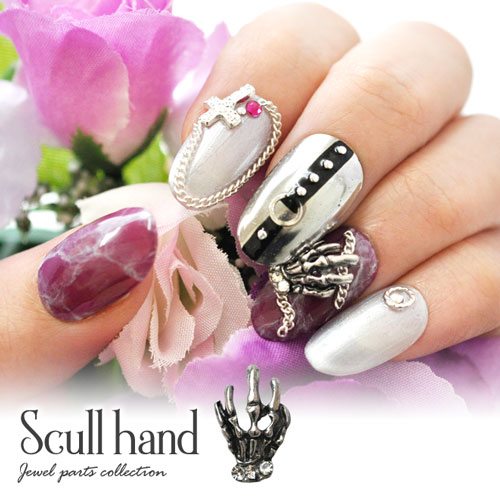 ネイルパーツ スカルハンド スカル パーツ メタルパーツ パンク ドクロ ネイル ジェルネイル パーツ ネイル用品 デコ ネイルジュエリー ゴールド ハート ラウンド フレーム ネイルアート ネイルグッズ ジェルネイルアート メタル ジェル ネイル工房 すべての商品