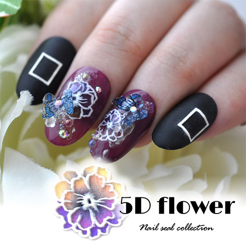 ネイルシール 超立体 5d フラワー 薔薇 花 パープル イエロー ホワイト ネイルアート 3dネイル ジェルネイル ネイル パーツ ネイル用品 ネイルパーツ シール ジェル ジェルネイルシール 貼るだけ ネイルアートシール ネイル工房 すべての商品 ネイル用品専門店