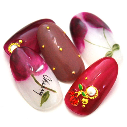 メタルパーツ ネイルパーツ さくらんぼ チェリー 珍しい フルーツ 食べ物 フード ジェルネイル ネイル パーツ ジェル ネイル用品 デコ メタル デコパーツ ネイルアート ジュエリーネイル ネイルグッズ ゴールドパーツ ジェルネイルパーツ ストーン クリスタル ゴールド