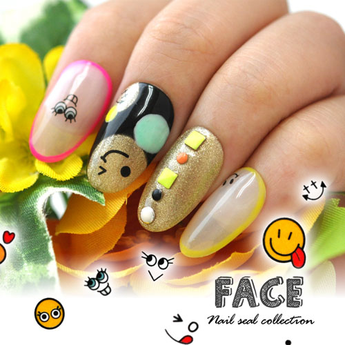 ネイルシール スマイル 顔 フェイス アニマル ウィンク 犬 ジェルネイル ネイル ネイル用品 ジェル シール デコ用品 貼るだけ ジェルネイルシール ネイルアート ジェルネイルアート ネイルグッズ セルフジェルネイル ネイル工房 すべての商品 ネイル用品専門店