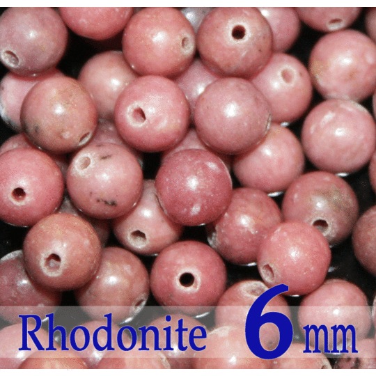 天然石パワーストーン☆ロードナイト6mm(丸玉ビーズ)【パーツ】