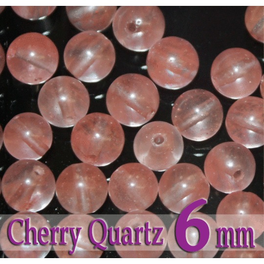 天然石パワーストーン☆チェリークォーツ6mm(丸玉ビーズ)【パーツ】