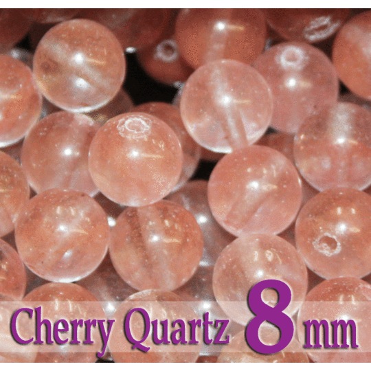 天然石パワーストーン☆チェリークォーツ8mm(丸玉ビーズ)【パーツ】