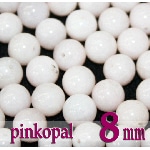 天然石パワーストーン☆ピンクオパール８mm（丸玉ビーズ）【パーツ】|天然石パワーストーン