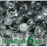 天然石パワーストーン☆ブラックルチル6mm（丸玉ビーズ）【パーツ】|天然石パワーストーン
