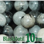 天然石パワーストーン☆ブラックルチル10mm（丸玉ビーズ）【パーツ】|天然石パワーストーン