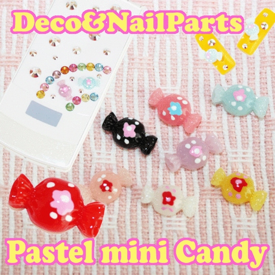 デコ電スイーツパーツ パステル☆ミニキャンディー☆7×12mm【パーツ】