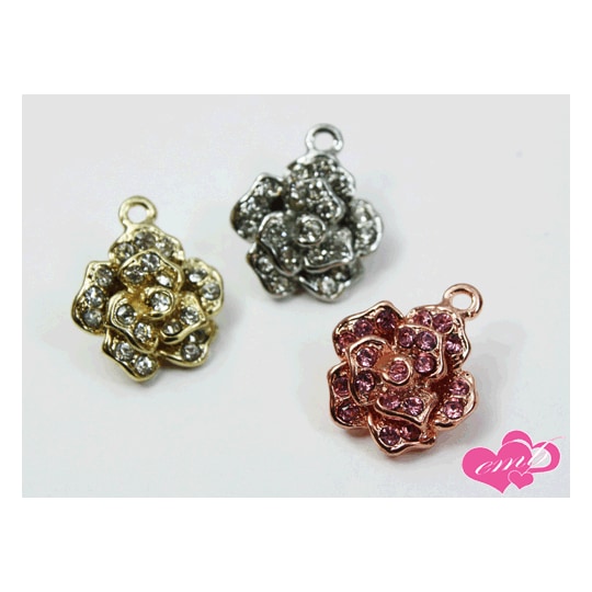 きらきらバラ☆メタルパーツ　約19ｍｍ【パーツ】