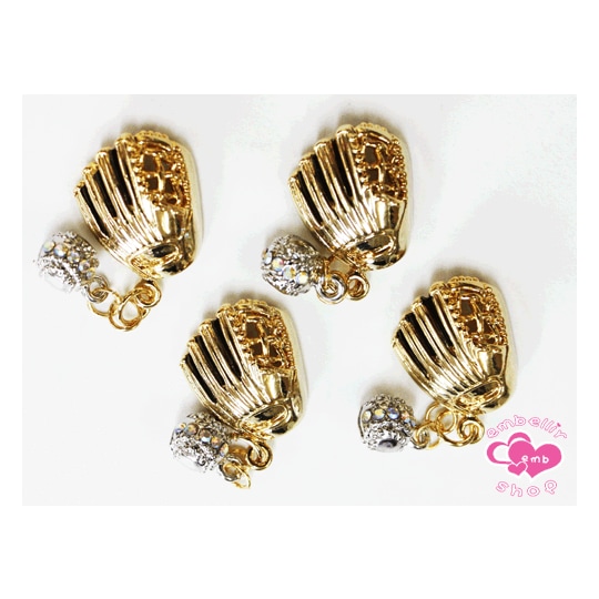 グローブ＆ボール☆メタルパーツ　1P★注文番号20000261【パーツ】