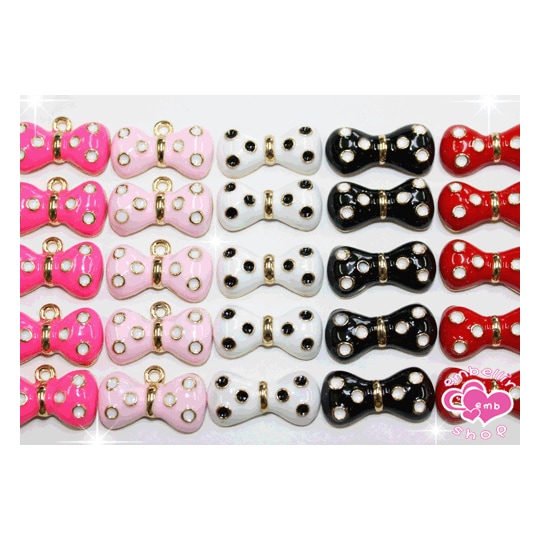 カラフルリボン☆メタルパーツ 1P約20×10mm★注文番号20000253【パーツ】