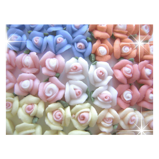 ネイルパーツ セラミックフラワーバラ１P 5mm【パーツ】