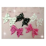 エナメル調水玉りぼん１Ｐ　100×65ｍｍ★注文番号20000600【パーツ】|デコパーツ