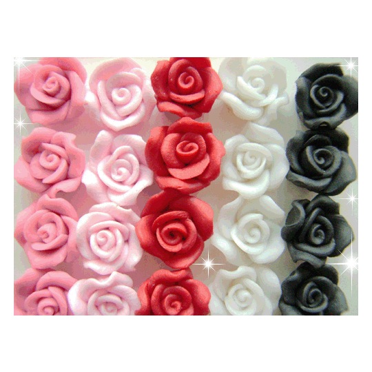デコ電樹脂パーツ クレイフラワーバラ☆6mm（ノーマル）【パーツ】