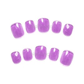 ネイルチップ【ワンカラー：パープル 10本セット 両面テープ＆専用収納ケース付き】ネイル チップ 付け爪 つけ爪 ジェル オーバル スクエア ロング ショート 無地 単色 1色 1カラー シンプル 可愛い ゆうパケット送料無料 受注生産【チップ】