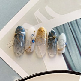 ネイルチップ【キラキラ花火 ネイル 10本セット 両面テープ＆専用収納ケース付き】ネイル チップ 付け爪 つけ爪 ジェル オーバル スクエア ロング ショート シンプル 可愛い ゆうパケット送料無料 受注生産【チップ】