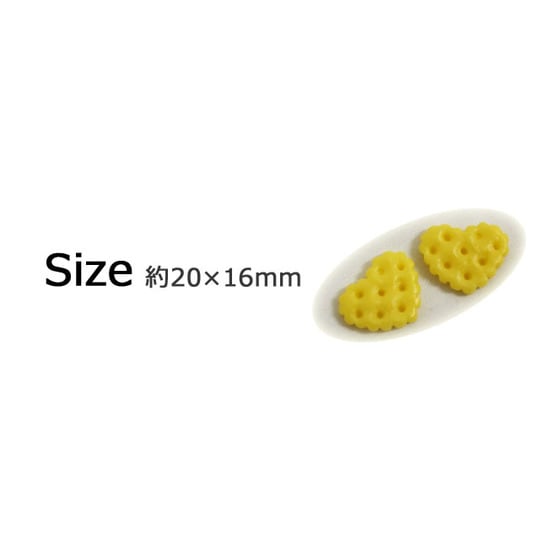 ハートビスケット （Ｍ）１P 20×16mm★【パーツ】