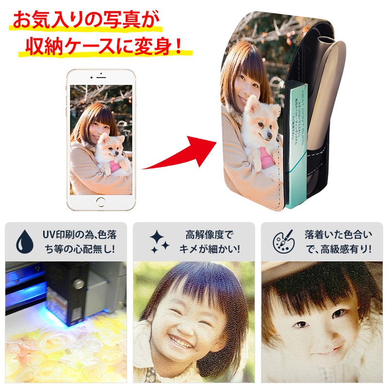 アイコスイルマi用の電子タバコ収納ケース【オーダーメイド・自分でデザイン】イルマ i・イルマi ワン・イルマi プライム に適合する ケース ILUMA・ILUMAONE・ILUMAPRIME に適合する カバー IQOS3・3DUO・2 に適合するポーチ ギフト ゆうパケット送料無料 受注生産【印刷】