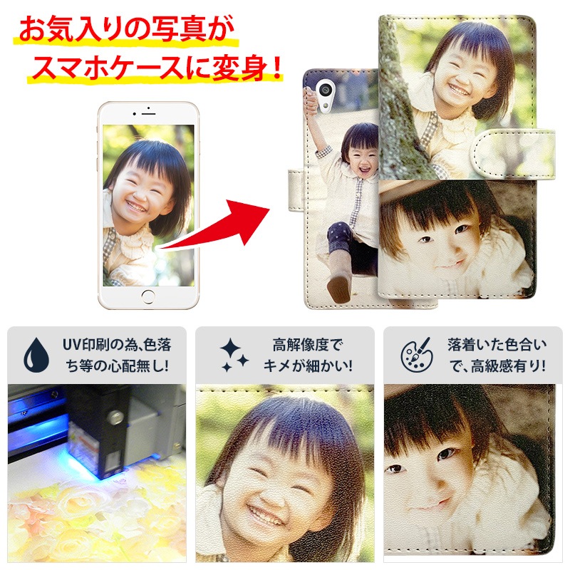 スマホケース 手帳型 全機種対応【オーダーメイド・自分でデザイン】スマホカバー スマホ ケース カバー オリジナル 名前 写真 iPhoneSE 第2世代/11/XS/XR/XSMax/X/8/7/SE/6s/6 Xperia Galaxy AQUOS ギフト プレゼント 名入れ無料 ゆうパケット送料無料 受注生産【印刷】