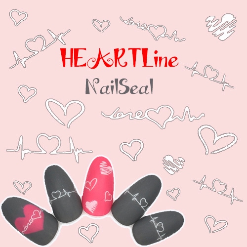 ネコポス 送料無料】ハートラインネイルシール [HBJY188] ハート