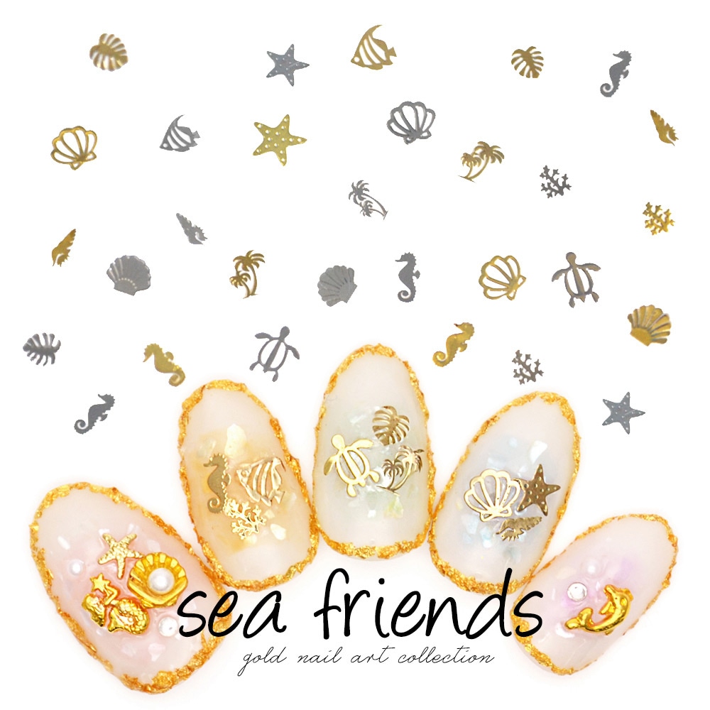 ネコポス 送料無料】シーフレンズ 極薄メタルプレート（ゴールド