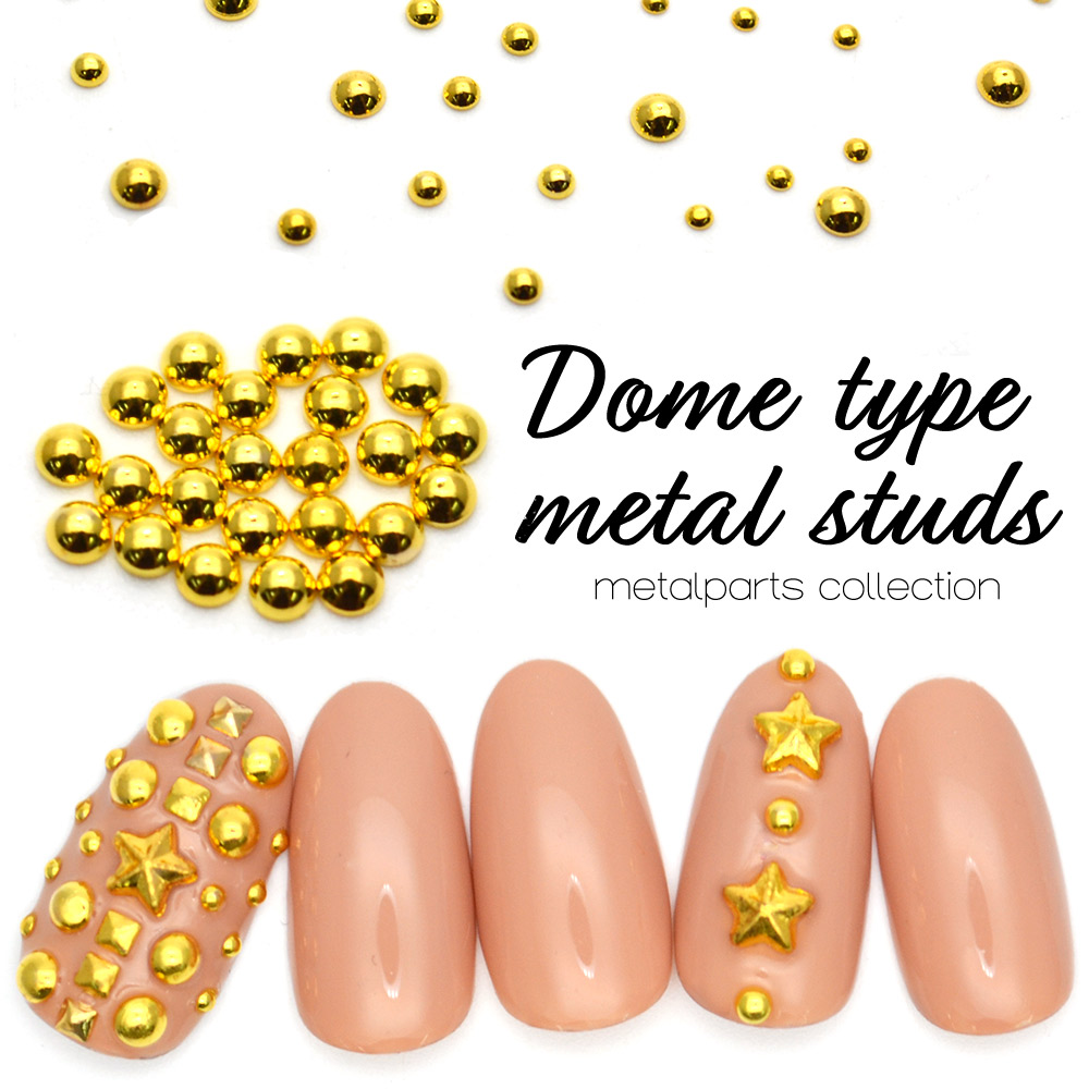 ネコポス 送料無料】ドーム型メタルスタッズ[1.5mm/2.0mm/3.0mm] 高