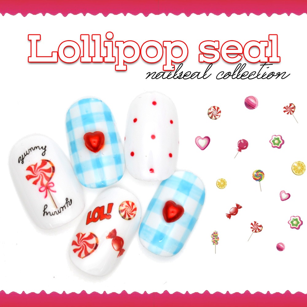 ネコポス 送料無料】ロリポップシール[M+007] カラフル キャンディー