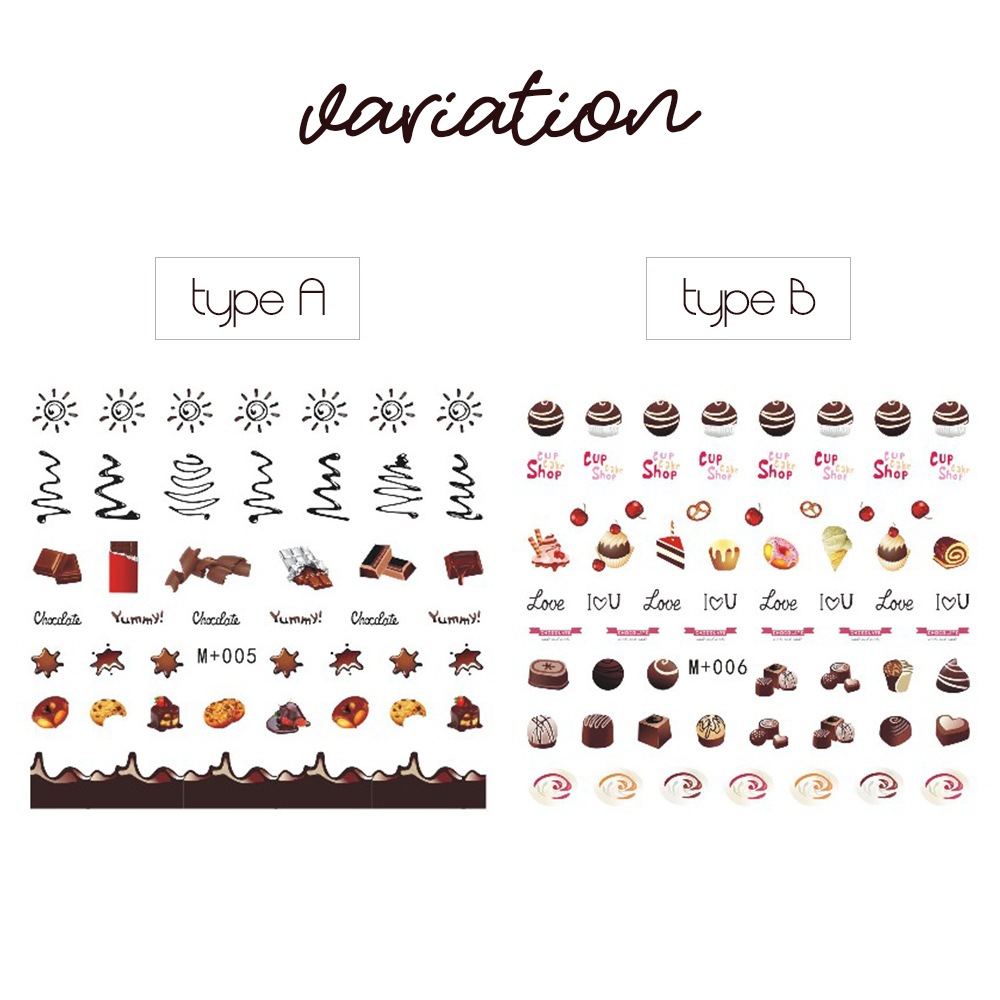 ネコポス 送料無料】チョコレートネイルシール[タイプA/タイプB