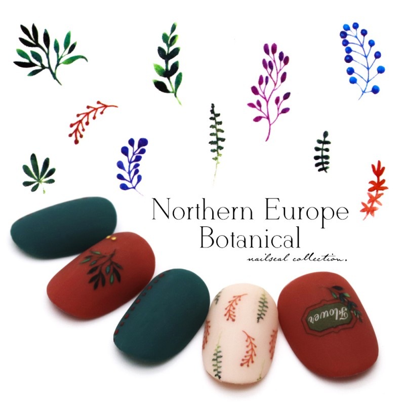 ネコポス送料無料 ネイルシール 北欧風ボタニカルシール E690 ネイルアート用品 ネイルシール ネイルシール フラワー ボタニカル ジェル ネイルキット ネイル用品専門店 ネイルタウン