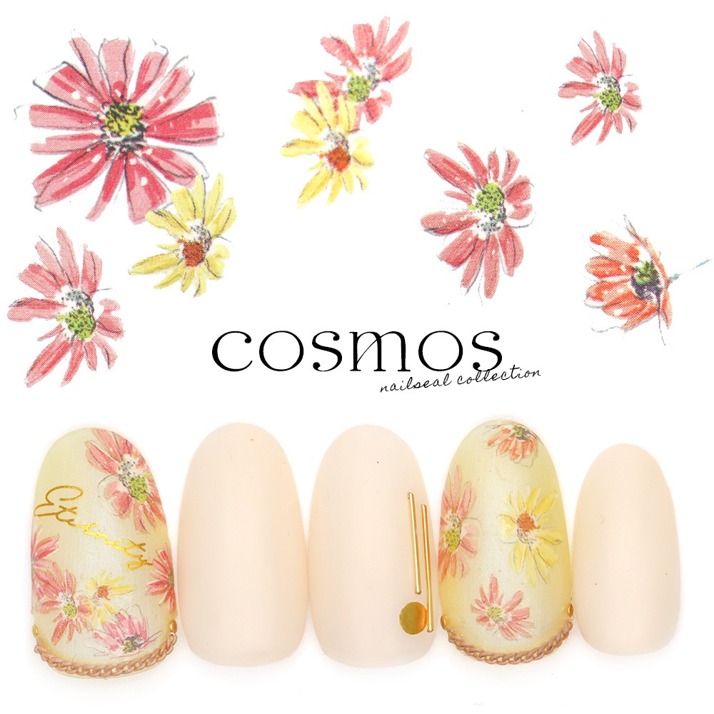 ネコポス送料無料 ネイルシール コスモスシール 64 ネイルアート用品 ネイルシール ネイルシール フラワー ボタニカル ジェルネイルキット ネイル用品専門店 ネイルタウン