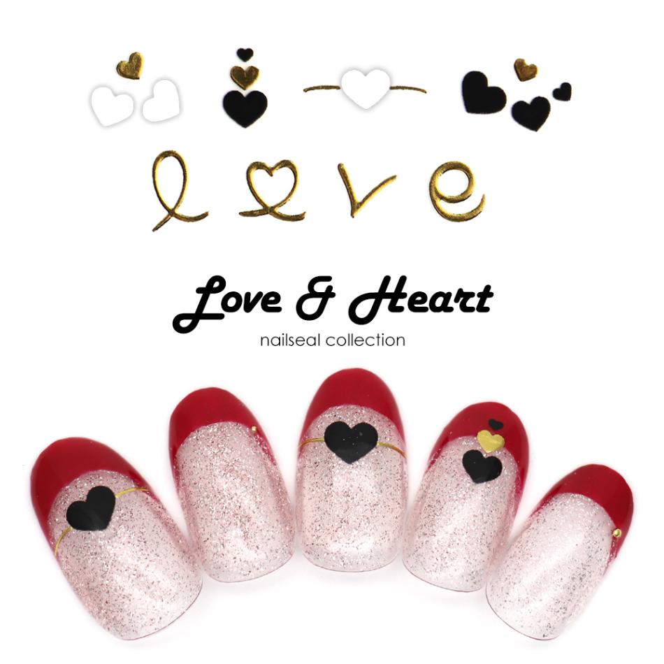 ネコポス送料無料】ネイルシール ラブ&ハートシール [ホワイト 白