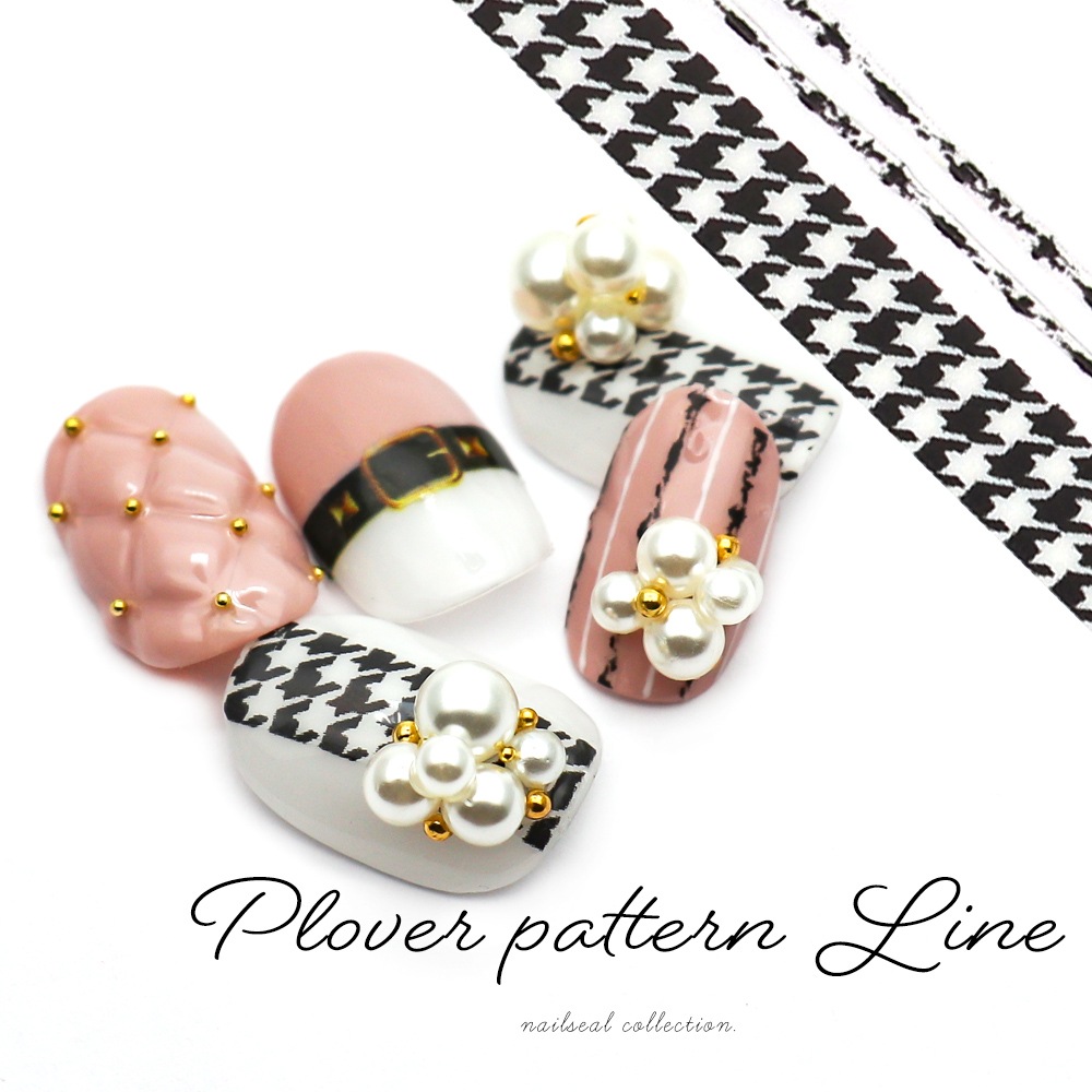 ネコポス送料無料】ネイルシール 千鳥柄ラインシール [MG200909-07