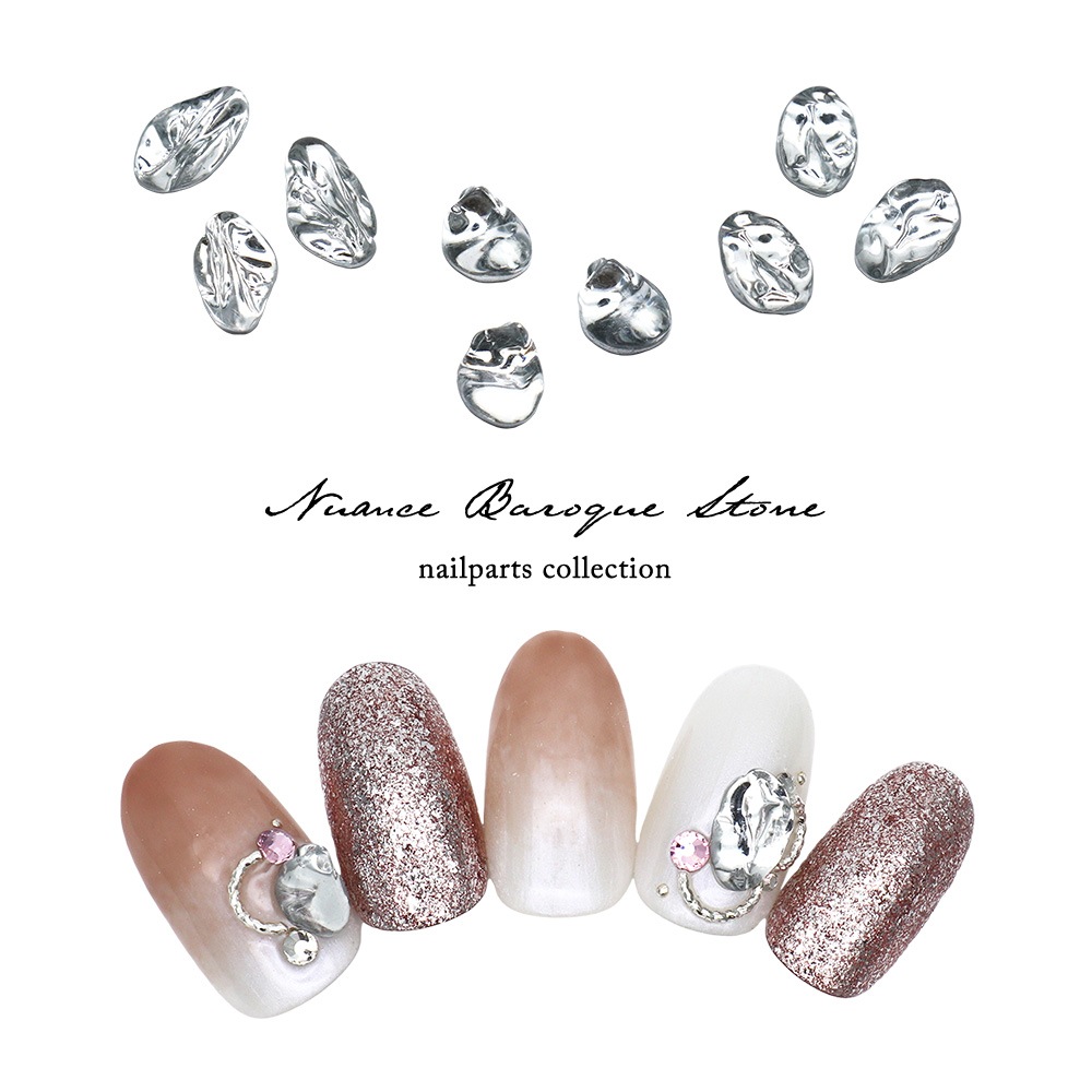 ネコポス送料無料】ラインストーン ニュアンスバロックストーン 全3種