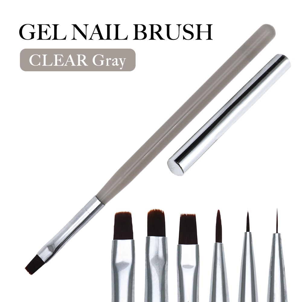 ネコポス送料無料】ネイルツール ジェルネイルブラシ クリアグレー [全