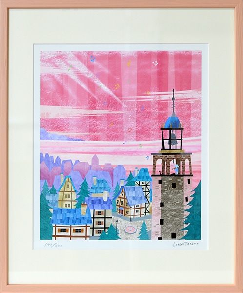 はりたつお 『鐘つきの塔』 額縁サイズ： 四つ切（424×348mm） 大額