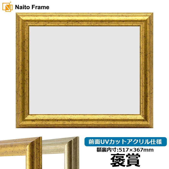油絵額縁 246/シルバー F8号（455×380mm） 前面UVカットアクリル仕様