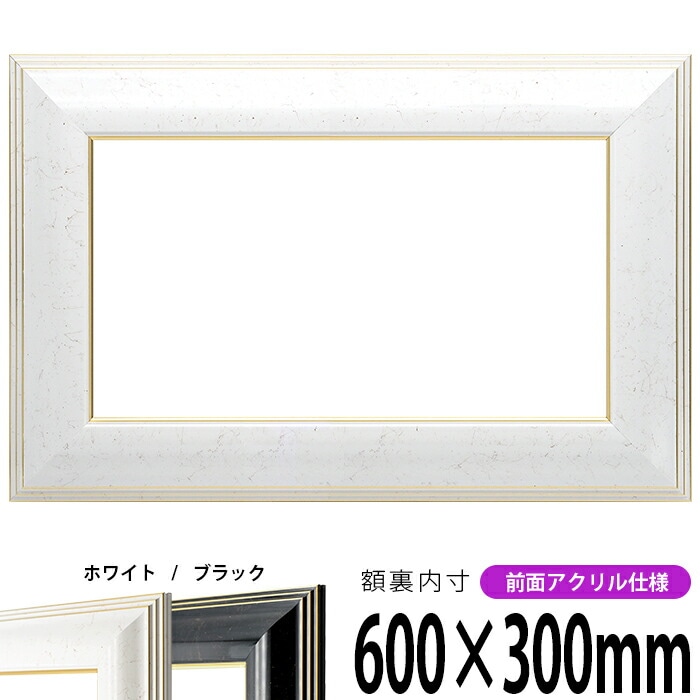 横長額縁 6013 600×300mm ホワイト（WGF）/ブラック（BLF） 前面UVカットアクリル仕様