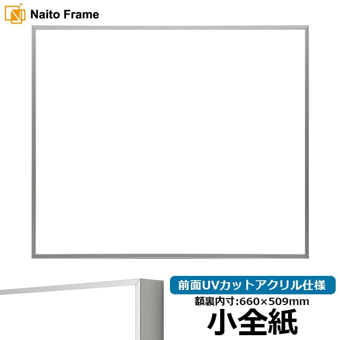 デッサン額縁 NS002/シルバー（07-FS33） 小全紙（660×509mm） 前面UVカットアクリル仕様 ラーソン・ジュール
