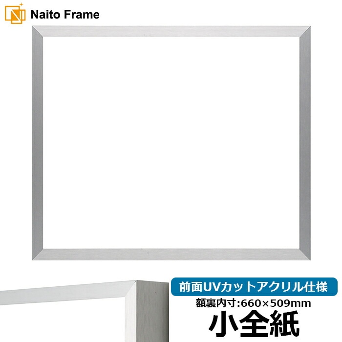 デッサン額縁 NS003/シルバー（09-SA117） 小全紙（660×509mm） 前面UVカットアクリル仕様 ラーソン・ジュール